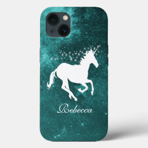 Teal Unicorn Personalised iPhone 13 Case
