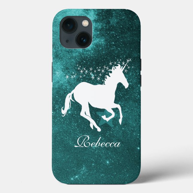 Teal Unicorn Personalised Case-Mate iPhone Case (Back)