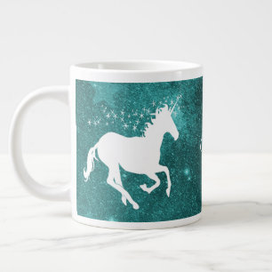 Teal Unicorn Personalised Giant Coffee Mug