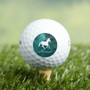 Teal Unicorn Personalised Golf Balls