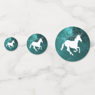 Teal Unicorn Wedding Table Confetti