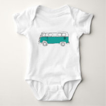 Teal Van Bodysuit - baby gift