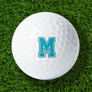 Teal Varsity Monogram Golf Balls