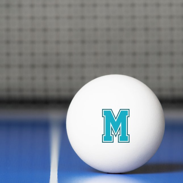 Teal Varsity Monogram Ping Pong Ball (Net)