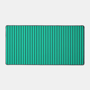 Teal Vertical stripes pattern Desk Mat