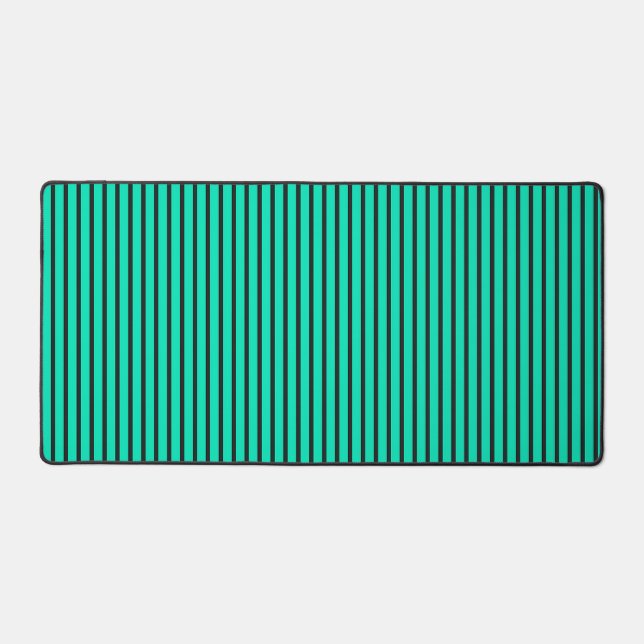 Teal Vertical stripes pattern Desk Mat (Front)