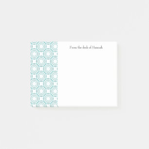 Teal Vintage Circle Pattern Personalised Notes