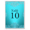 Teal Vintage Damask Wedding Table Number