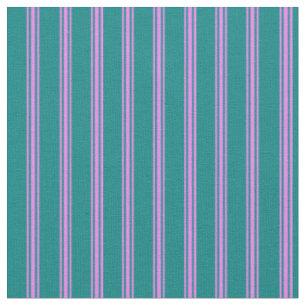 Teal & Violet Coloured Stripes/Lines Pattern Fabric