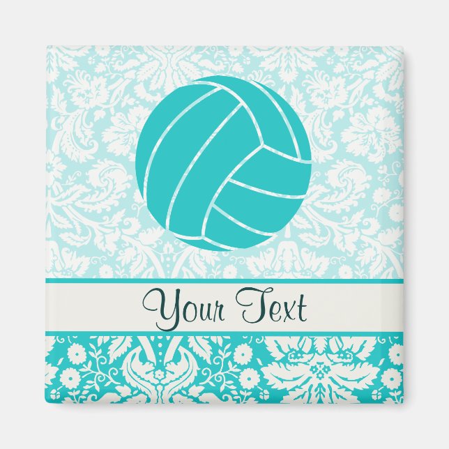 Teal Volleyball Magnet (Front)