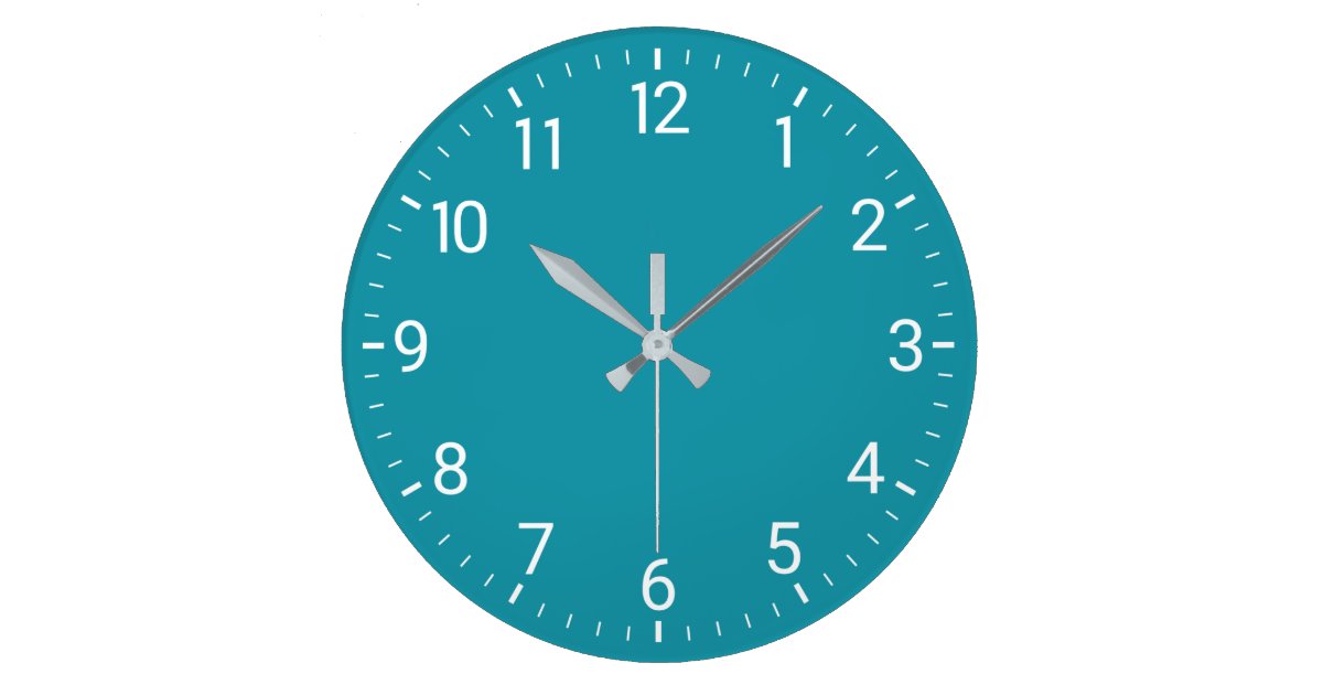 Teal Wall Clock Zazzle.co.uk