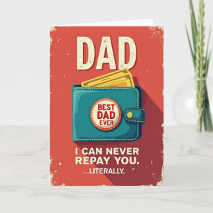 Teal Wallet Dad Illustration Card