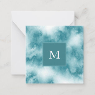 Teal Watercolor Abstract Card