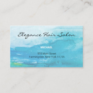 Teal watercolor background business card