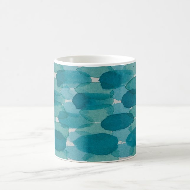 Teal Watercolor Brushstrokes Mug (Center)