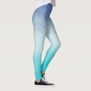 Teal Watercolor Leggings