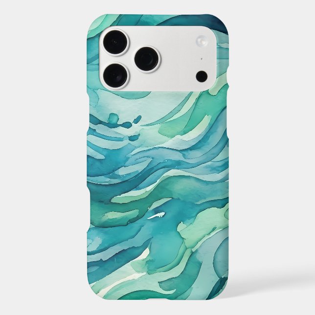 Teal Watercolor Ocean Waves (Back)