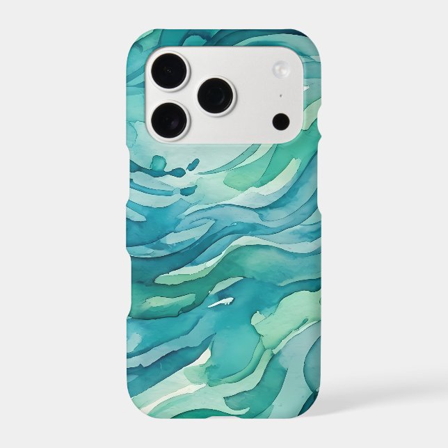 Teal Watercolor Ocean Waves (Back)
