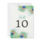 Teal Watercolor Peacock Feather | Table Number