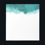 Teal Watercolor Splash Personalised Notepad<br><div class="desc">Teal Watercolor Splash Personalised Notepad. Modern and stylish notepad featuring teal watercolor splash. Personalise by adding your own details.</div>