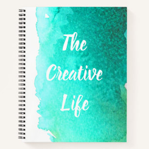 Teal watercolor the creative life quotation notebook