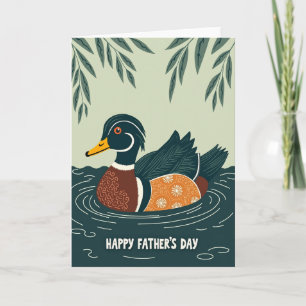 Teal Waterfowl Fathers Day Card