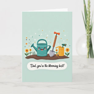 Teal Watering Can Father Card
