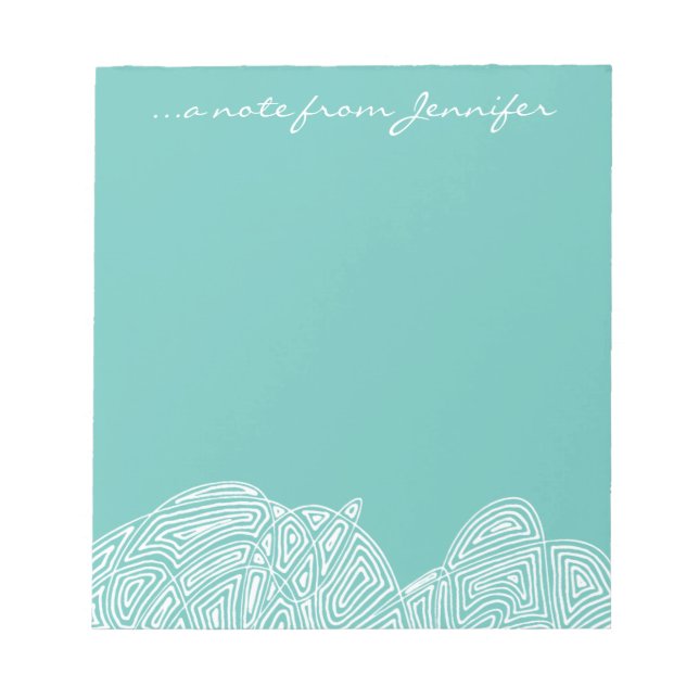 Teal Waves Notepad (Front)