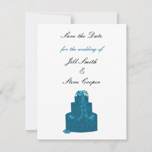 Teal Wedding Cake Save the Date