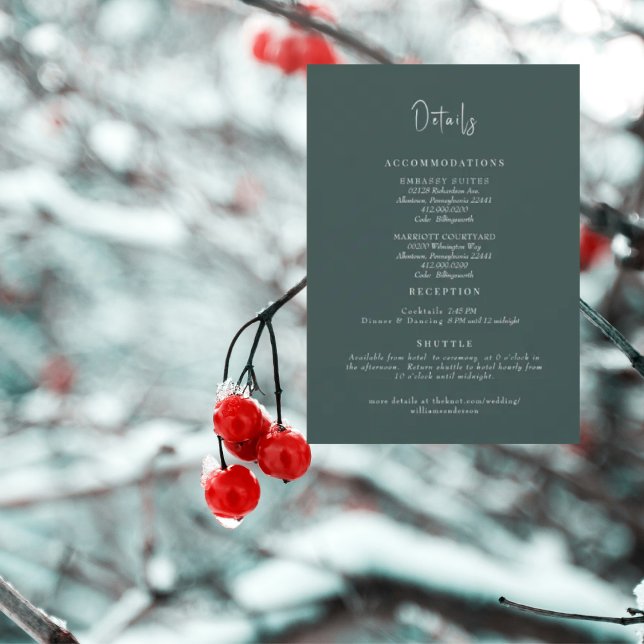 Teal Wedding Details Enclosure Invitation (Creator Uploaded)