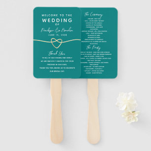 Teal Wedding Hand Fan