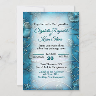 Teal Wedding Invitation