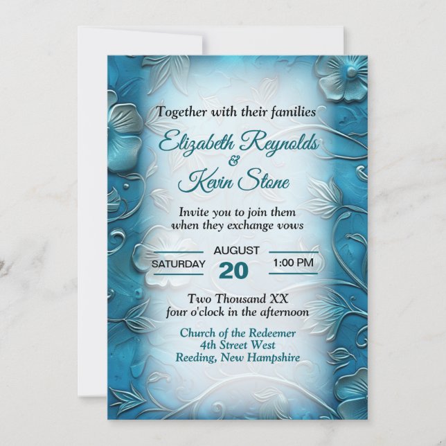 Teal Wedding Invitation (Front)
