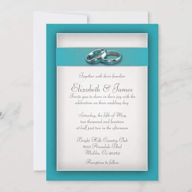 Teal Wedding Invitations (Front)