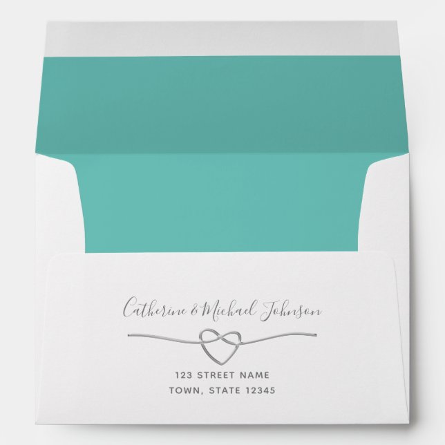 Teal Wedding Return Address Envelope (Back (Bottom))