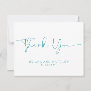 Teal Wedding Thank You Card 