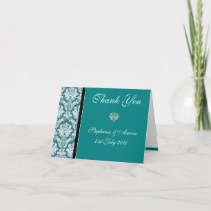 Teal Wedding Thank You Notes