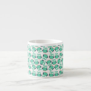 Teal Whimsical Owls Espresso Cup
