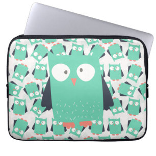 Teal Whimsical Owls Laptop Sleeve