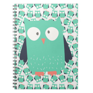 Teal Whimsical Owls Notebook