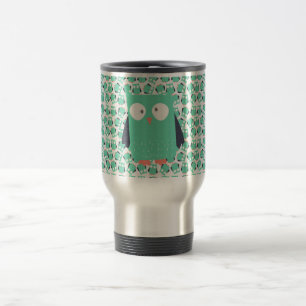 Teal Whimsical Owls Travel Mug