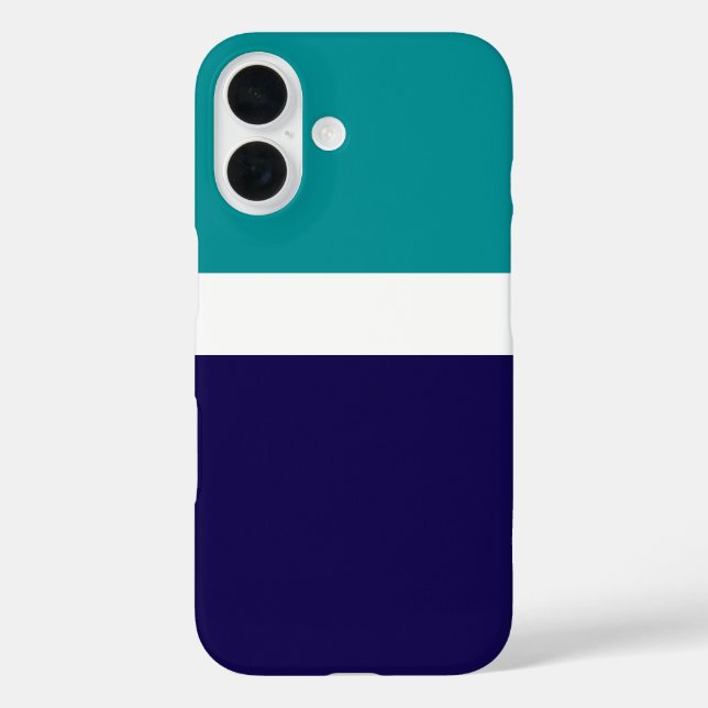 Teal White Blue Plain Colour Block Design  Case-Mate iPhone Case (Back)