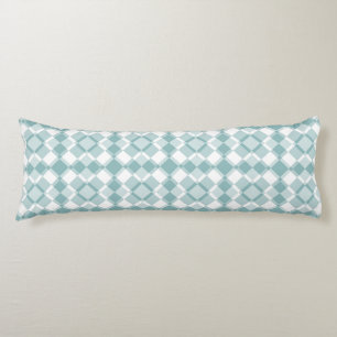 Teal White Chequered Argyle Pattern Body Cushion