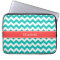 Teal White Chevron ZigZag Coral Name Monogram