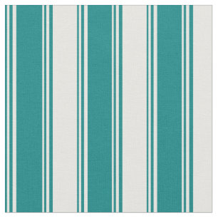 Teal & White Coloured Lines Fabric