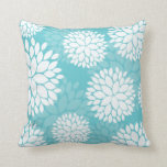 Teal White Floral Pattern Pillow<br><div class="desc">Simple, elegant, modern and trendy or floral, flowers or damask pattern or design for square Throw and Lumbar size Pillows or Cushions. Light teal (blue green) and white colour background. This classic contemporary design will enhance any home decor, living room, beach house, lounge, sofa, bedroom, office, boat, nursery, university or...</div>