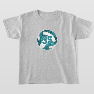 Teal white girls volleyball team colours custom T-Shirt