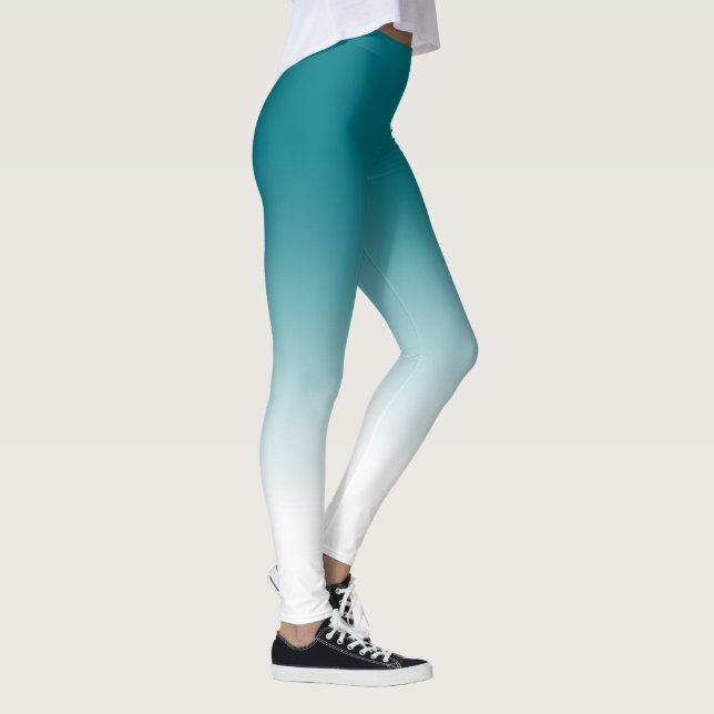 Teal White Ombre Leggings (Right)