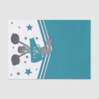 Teal White Silver Stars Cheer Cheer-leading Party