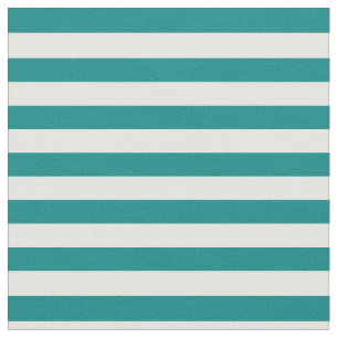 Teal & White Striped Fabric